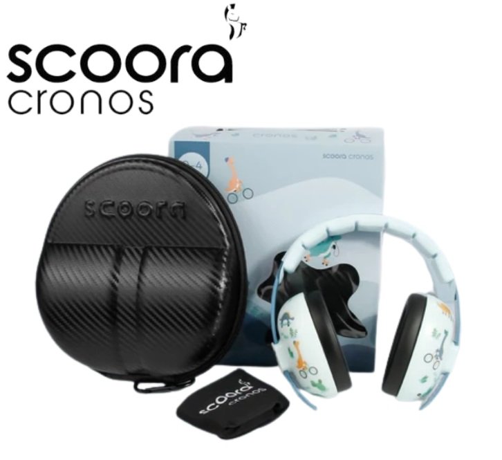 SCOORA CRONOS PRO BABY EARMUFF WITH SPECIAL CASE BLUE DINO