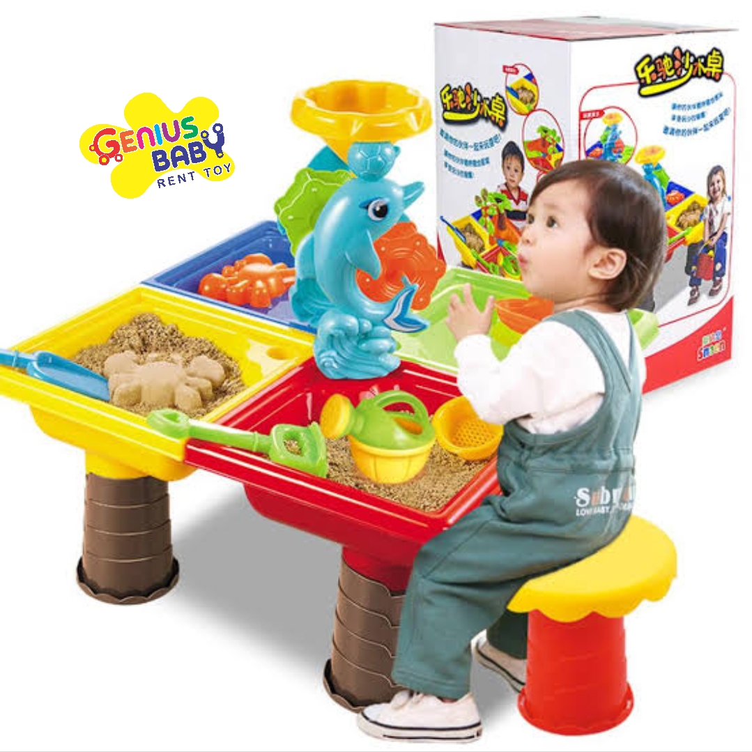 KIDS SAND WATER SQUARE DOLPHIN BEACH TABLE TOY