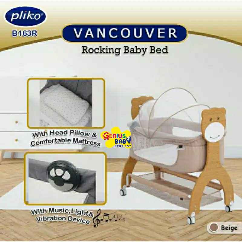 BOX BABY PLIKO B163R VANCOUVER ROCKING BABY BED WITH MUSIC & LIGHT