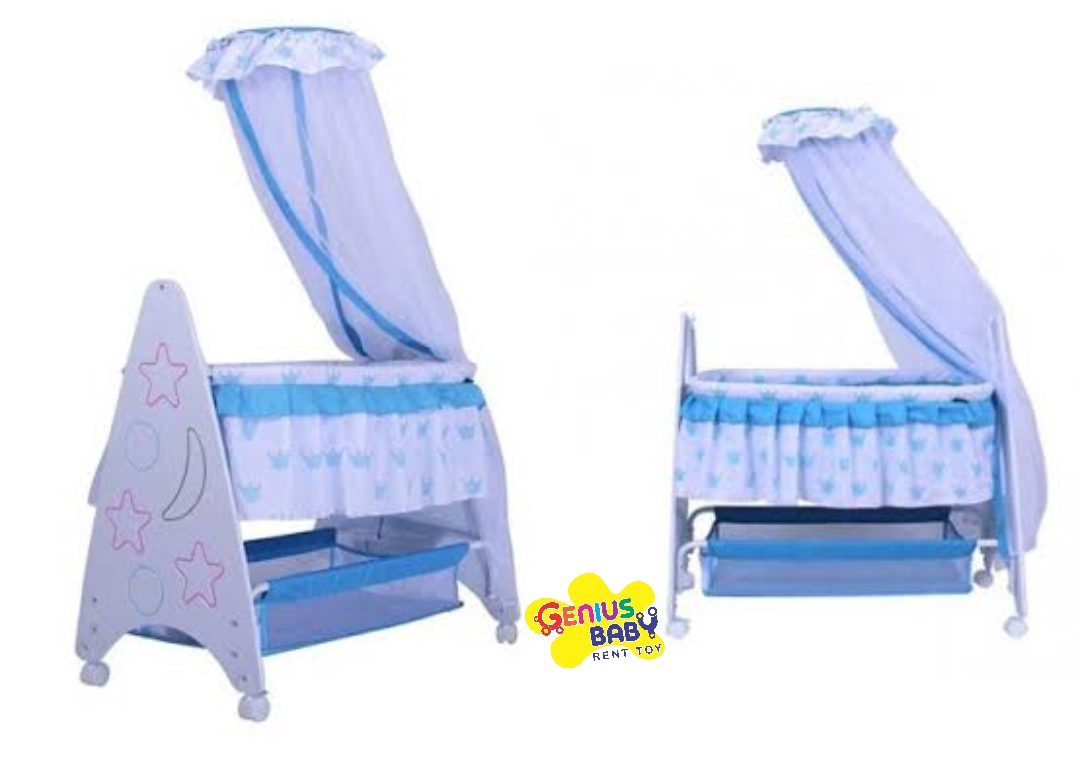 BOX BABY PLIKO CRADDLE SWING STAR DELUXE B161R BLUE