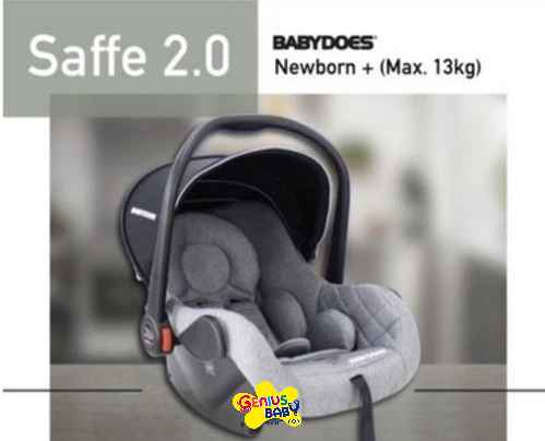 CAR SEAT BABYDOES INFANTSEAT CH 4022 SAFFE 2.0 INFANT CARRIER BABY GREY